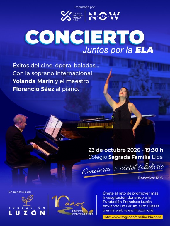 Yolanda Marín llevará a Elda un concierto solidario para impulsar la investigación contra la ELA