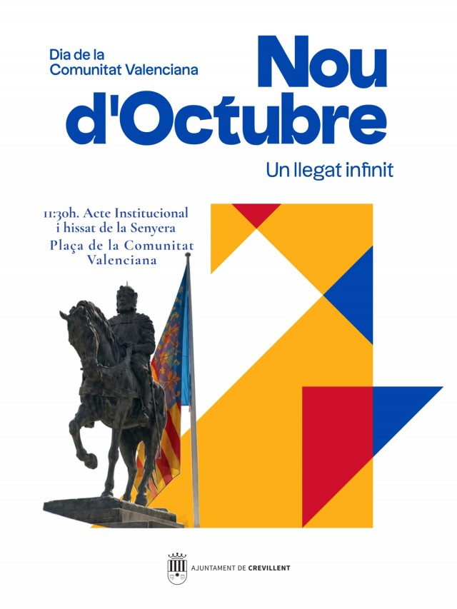 Crevillent celebrará el 9 de Octubre con el izado de la Senyera y música tradicional valenciana