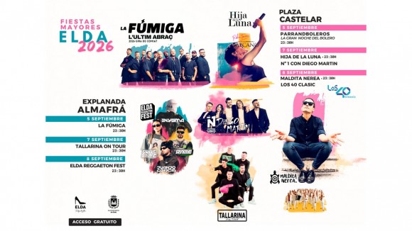 La factura de los conciertos de las fiestas patronales de Elda: casi 345.000 euros