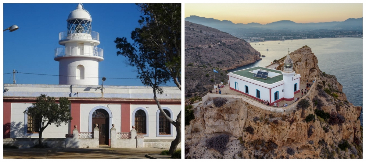 El faro del Cabo de San Antonio y el de Punta Albir.