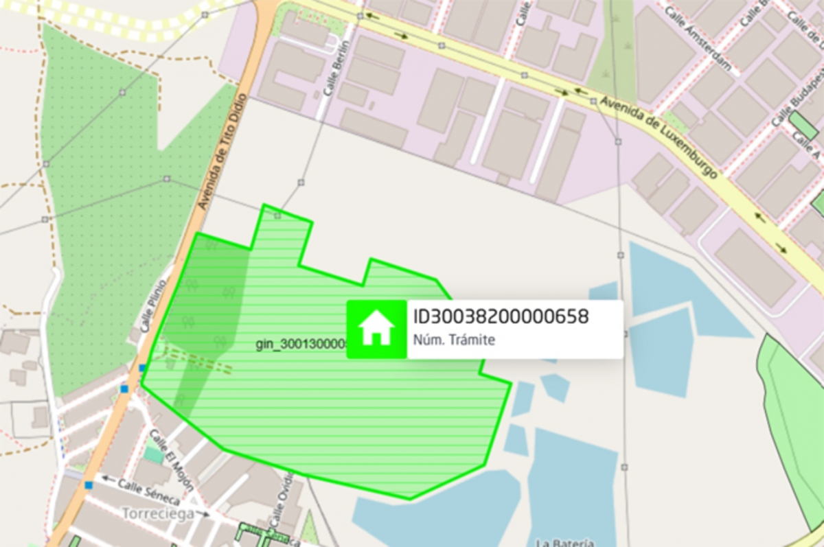 Plano presentado por Cartagena Parque del Registro de la Propiedad (su zona es la azul)