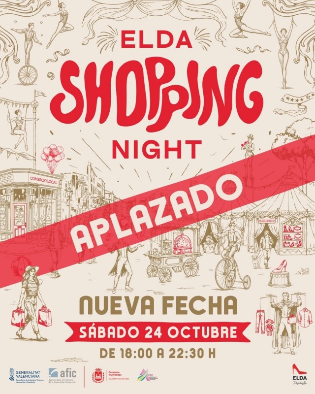 Elda aplaza la Shopping Night al 24 de octubre por la alerta amarilla meteorológica