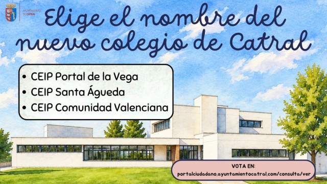 Catral deja en manos de los vecinos el nombre de su nuevo colegio público: tres opciones a elegir