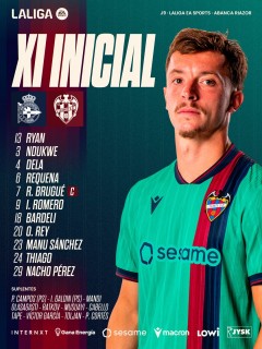 Este es el once del Levante UD para visitar al RC Deportivo de La Coruña