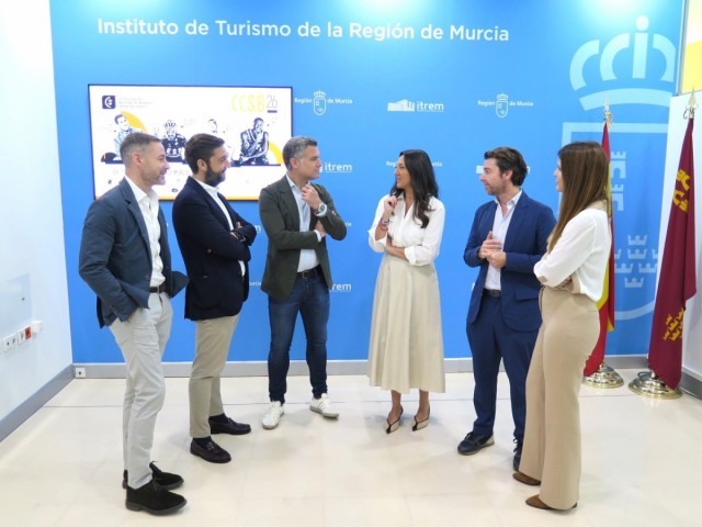 Alejandro Valverde, Dylan Ennis, Joan Capdevila y Eva Moral en el IX Congreso Murcia Sport Business