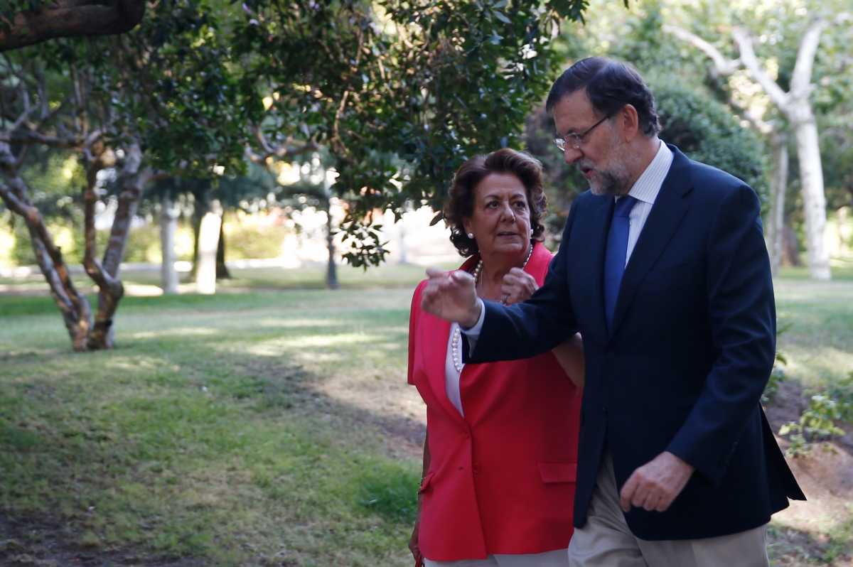 Barberá y Rajoy, juntos en una reunión en la Moncloa en 2014.