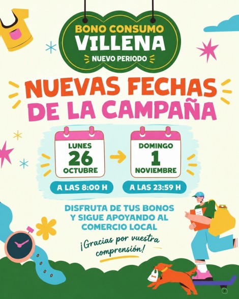 El bono comercio de Villena, también afectado por la alerta de ciberseguridad, amplía la campaña hasta el 1 de noviembre