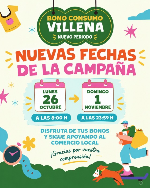 El bono comercio de Villena, también afectado por la alerta de ciberseguridad, amplía la campaña hasta el 1 de noviembre