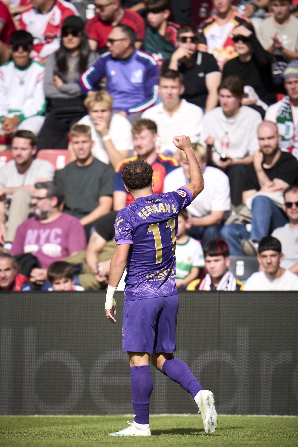 Germán Valera dedica su gol a los franjiverdes desplazados a Madrid