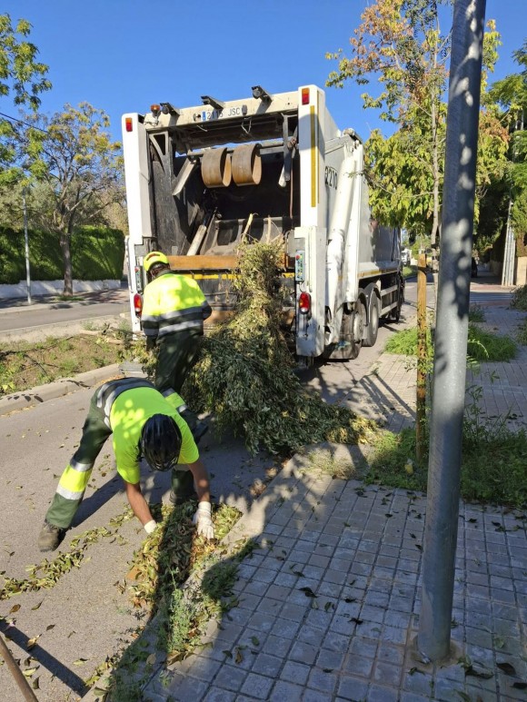Paterna recoge cerca de 140.000 kilos de restos de poda en La Canyada en una campaña intensiva de cinco días