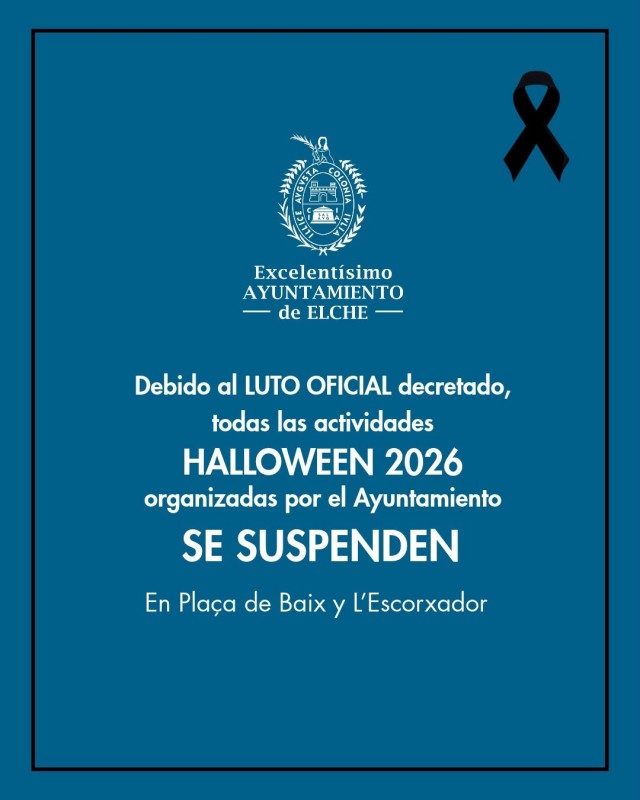 Elche suspende los actos de Halloween y las representaciones del Festival Medieval por el luto oficial