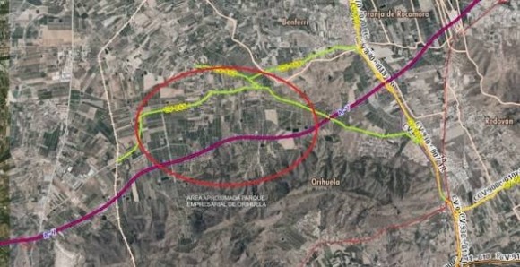 Orihuela da luz verde al plan inicial de un parque empresarial de 2,2 millones de metros cuadrados junto a la A-7
