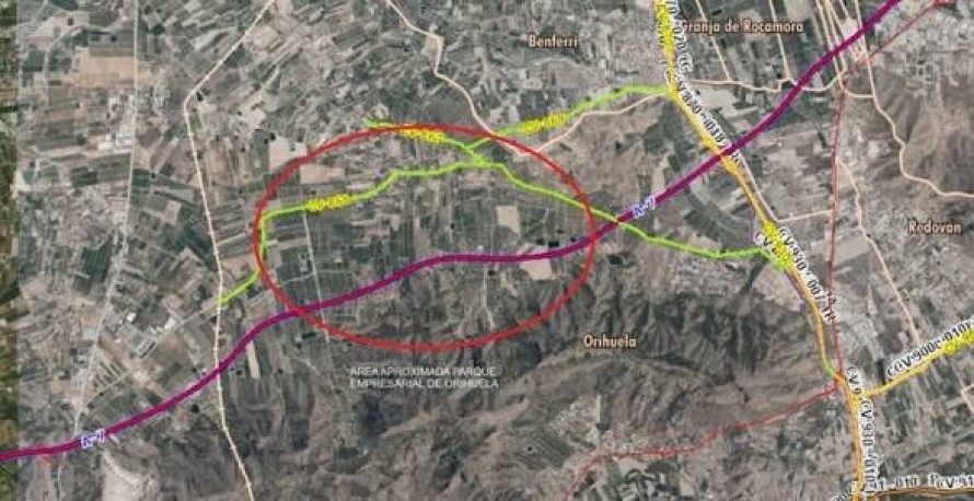 Orihuela da luz verde al plan inicial de un parque empresarial de 2,2 millones de metros cuadrados junto a la A-7