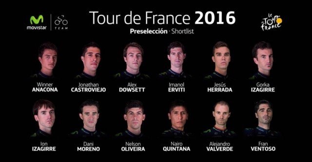 Nairo Quintana y Valverde encabezan el Movistar para el Tour