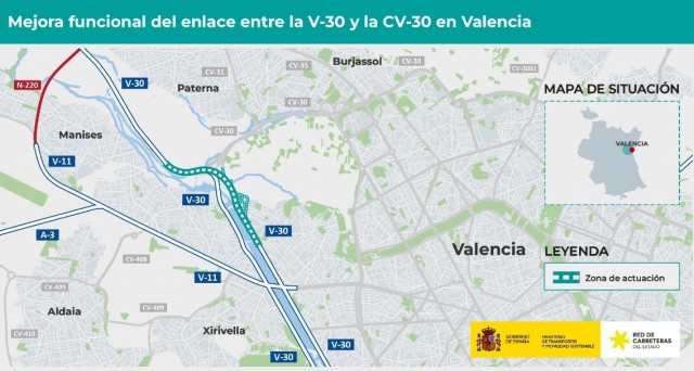 Transportes aprueba el proyecto de trazado para mejorar el enlace entre la V-30 y CV-30