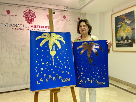 Así es el cartel del Misteri d'Elx para las representaciones de 2024, de la artista Cristina Navarro