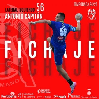 El Fertiberia BM Puerto Sagunto ficha al lateral Antonio Capitán
