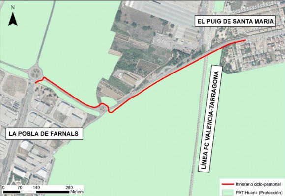 El Puig y La Pobla de Farnals se unen con un nuevo carril bici