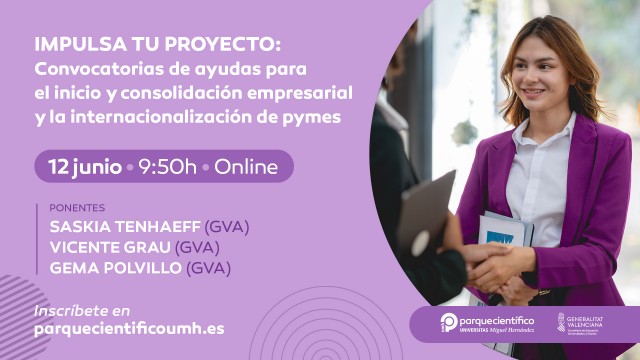 El PCUMH organiza una sesión online sobre ayudas para el inicio y consolidación empresarial