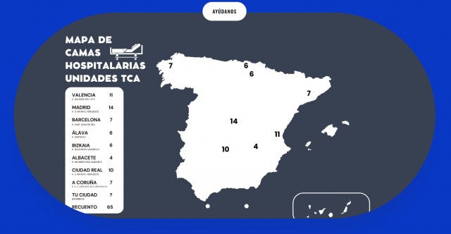 11camas.com, un mapa que cifra las camas disponibles para personas con TCA
