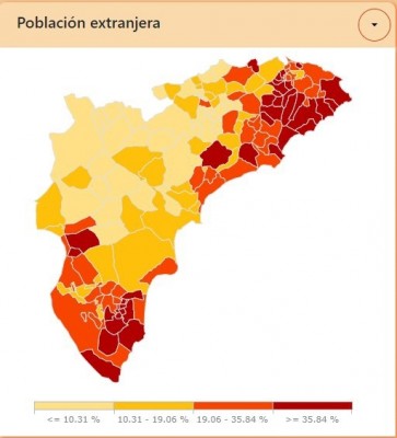 Cinco municipios alicantinos, entre los diez españoles con mayor porcentaje de población extranjera, según el CGE