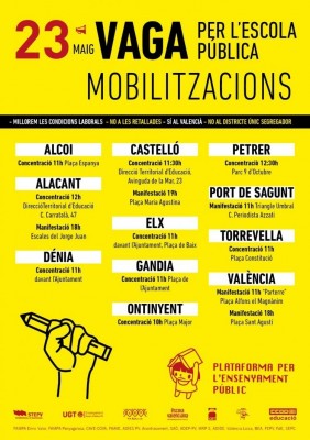 Cambiemos Orihuela apoya la huelga por la Escuela Pública convocada para el 23 de mayo