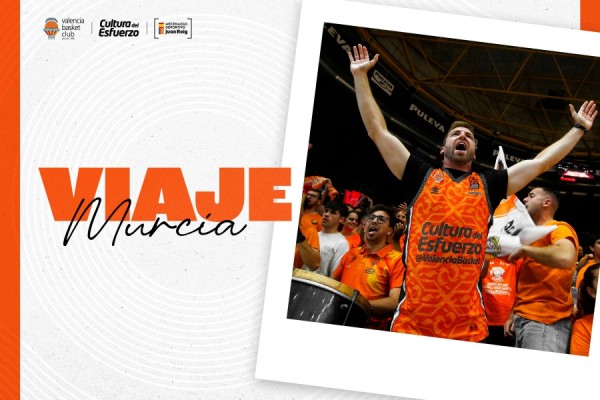 El Valencia Basket estará acompañado por más de 120 aficionados en la pista del UCAM Murcia

