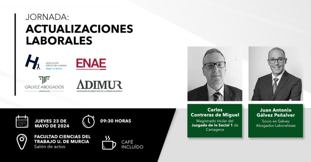 Dirección Humana, Adimur, Enae y Gálvez Abogados analizarán las novedades laborales en una jornada networking
