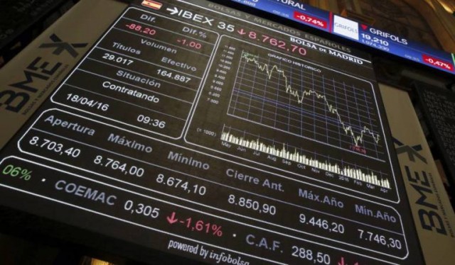 El Ibex 35 aminora las pérdidas a media sesión y se asienta arriba de los 8.100 puntos