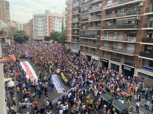 El valencianismo se agolpa frente a Mestalla, que quiere dejar vacío para criticar a Lim

