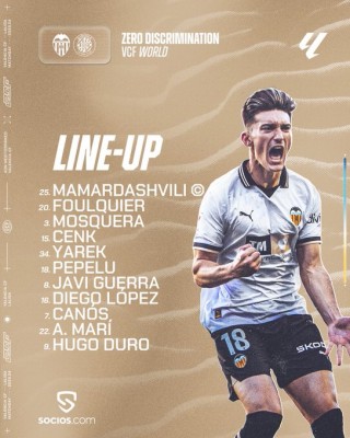 Este es el once del Valencia CF contra el Girona