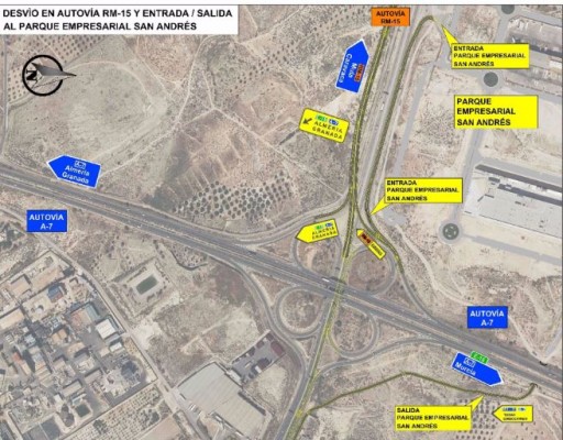 Transportes pone en servicio el desvío en la autovía RM-15 por las obras del tramo C del Arco Noroeste 