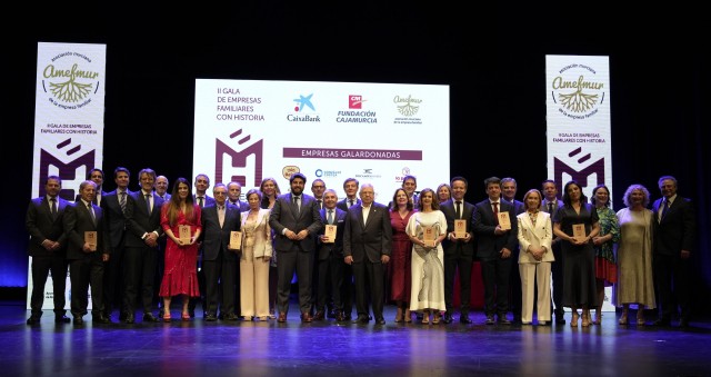 Amefmur premia a doce compañías en la Gala Empresas Familiares con Historia de la Región