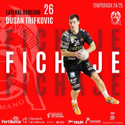El Fertiberia BM Puerto Sagunto ficha al lateral derecho Dusan Trifkovic