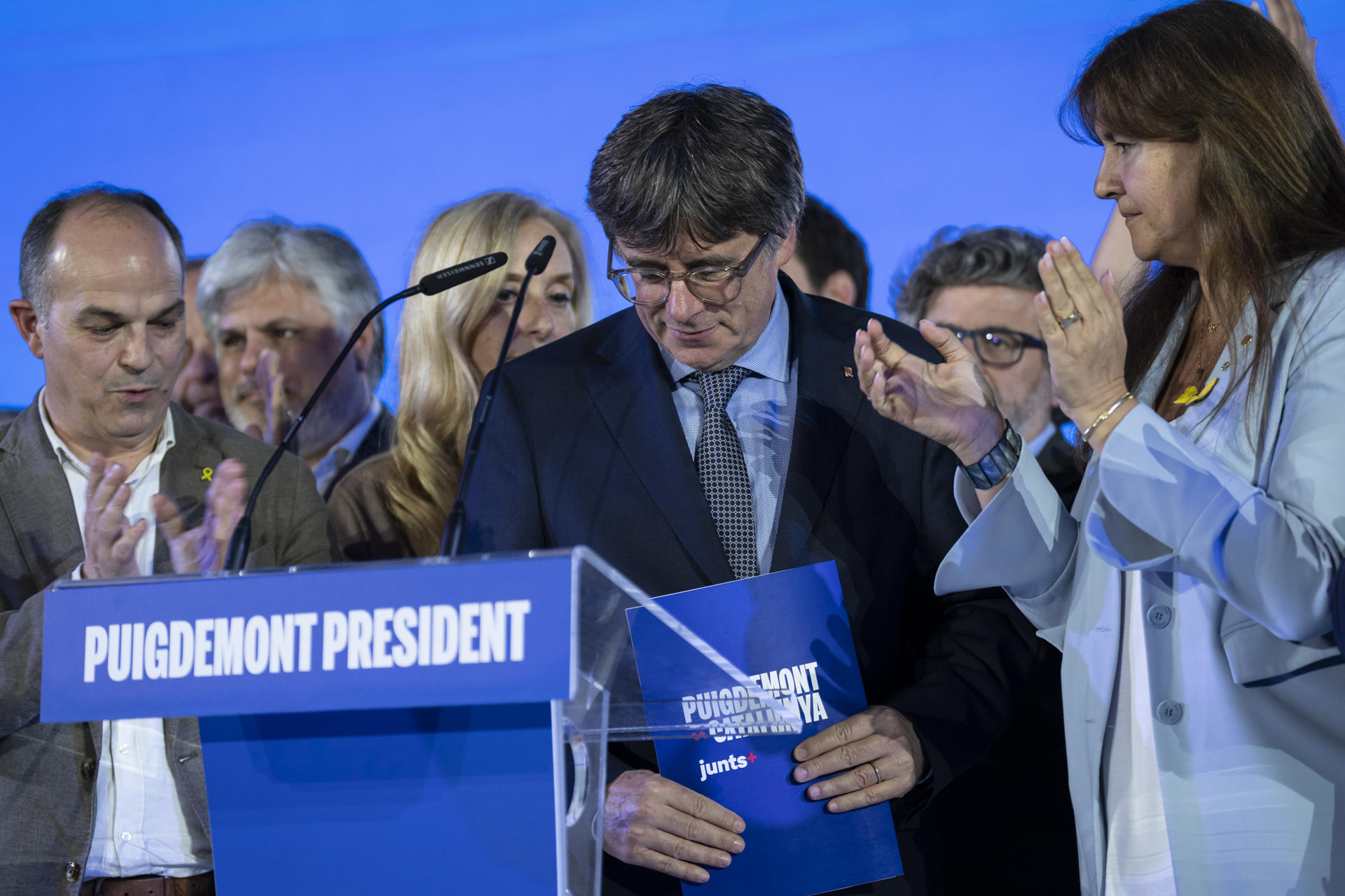 Carles Puigdemont, tras el resultado de las elecciones. Foto: EFE/ David Borrat - 