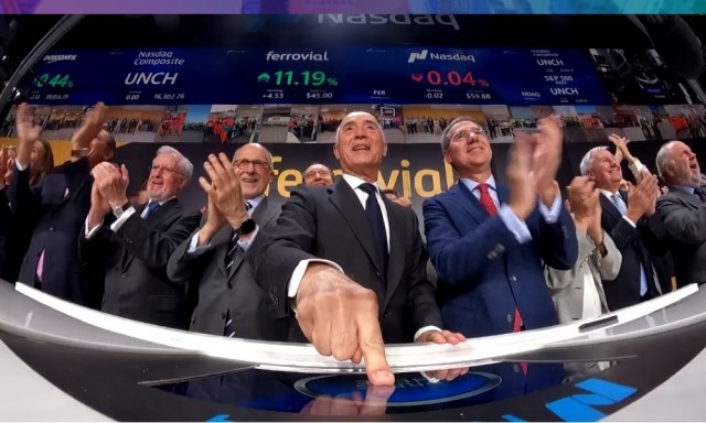 Del Pino (Ferrovial) toca la campana en Wall Street siendo la primera empresa española en hacerlo