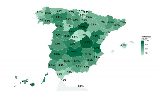 La rentabilidad del alquiler en Alicante sube al 7,8%, un punto más que en la media del país 