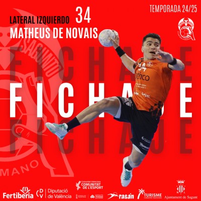 El Fertiberia BM Puerto Sagunto ficha al lateral Matheus Novais