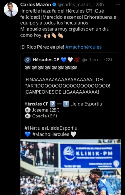 Mazón celebra que el Hércules pase 