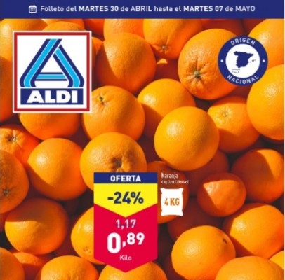 AVA-Asaja denuncia la presunta venta a pérdidas de naranjas en Aldi