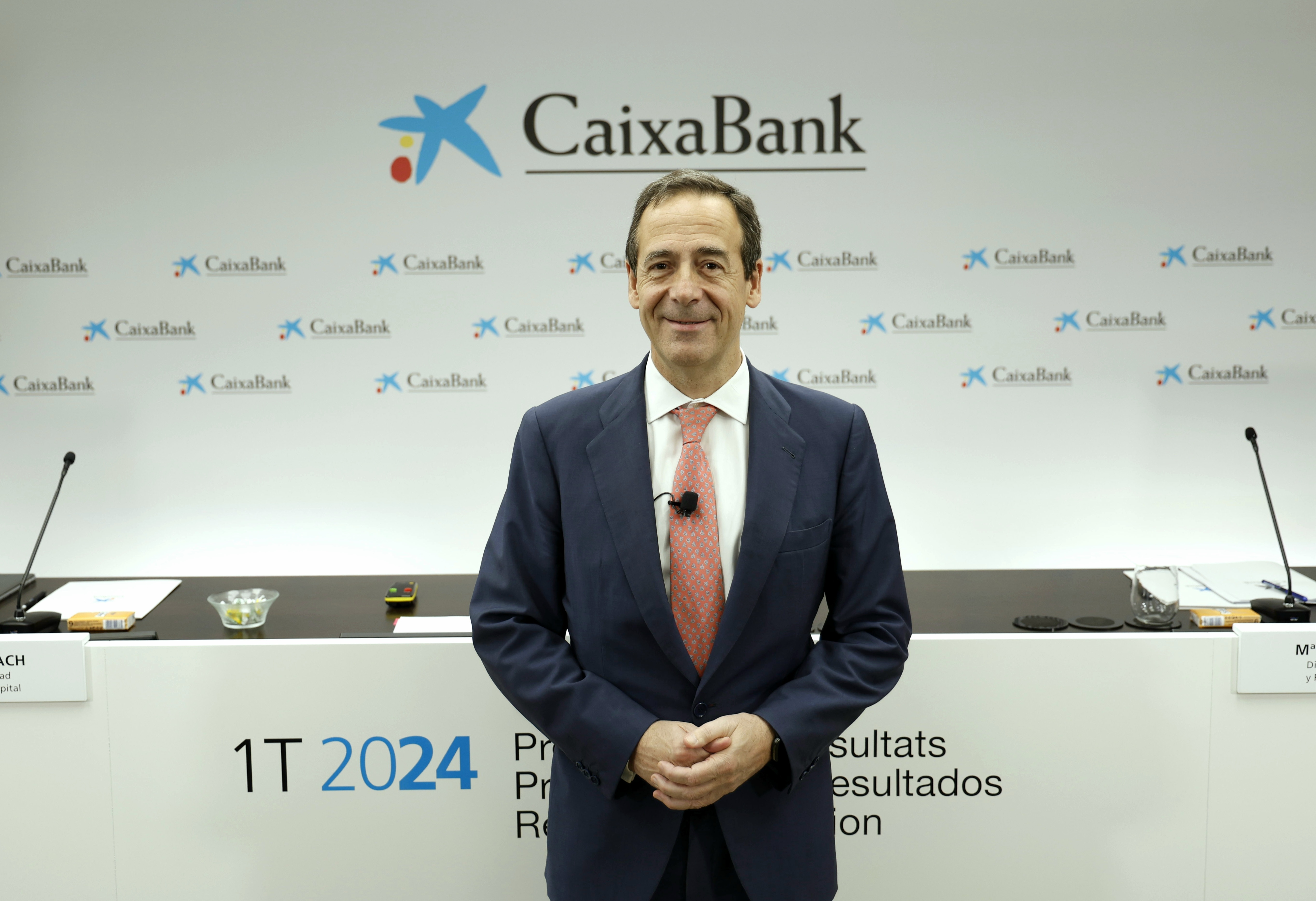 El consejero delegado del banco, Gonzalo Gortázar en la presentación de resultados. Foto: CAIXABANK - 