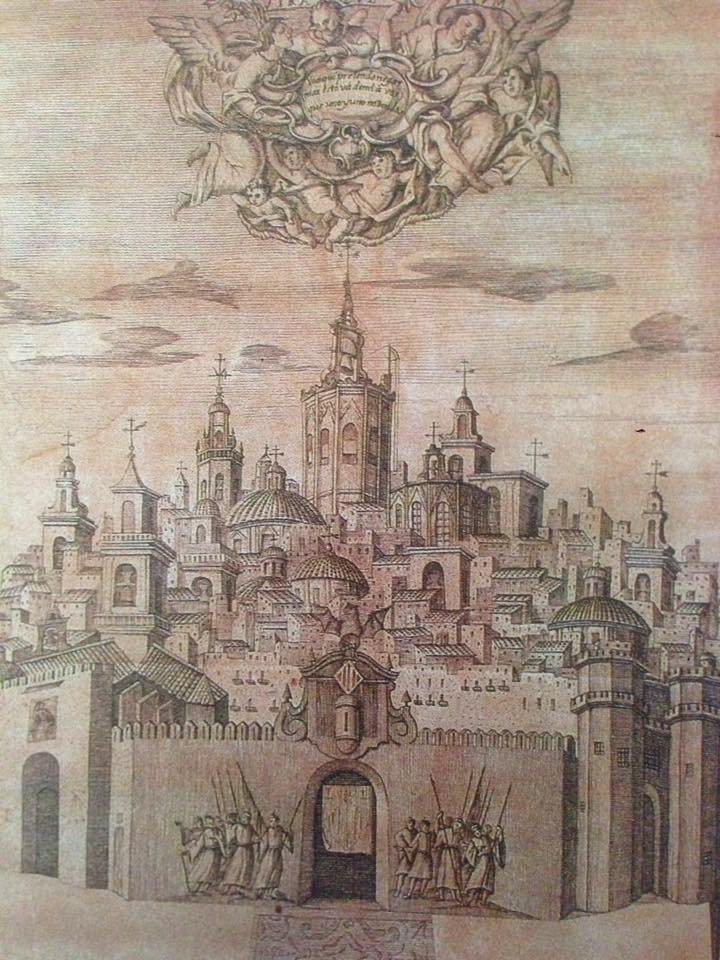 Grabado de Valencia, grabado por Planes. Siglo XVIII - 
