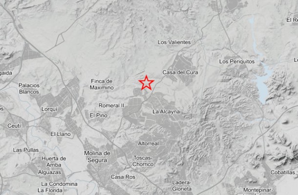Un terremoto de 3 grados de magnitud sobresalta la tarde de Molina de Segura y se siente hasta en Orihuela