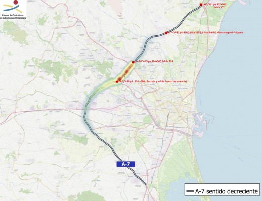 El 'by-pass' de Valencia, la circunvalación con mayor siniestralidad de España