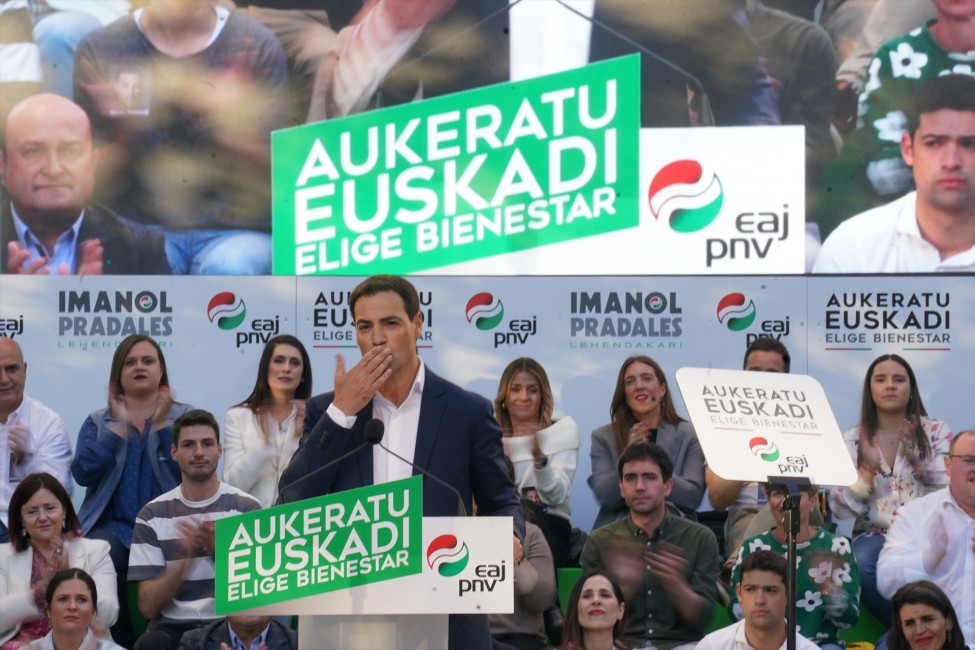 El candidato del PNV, Imanol Pradales. Foto: EP/H.Bilbao - 