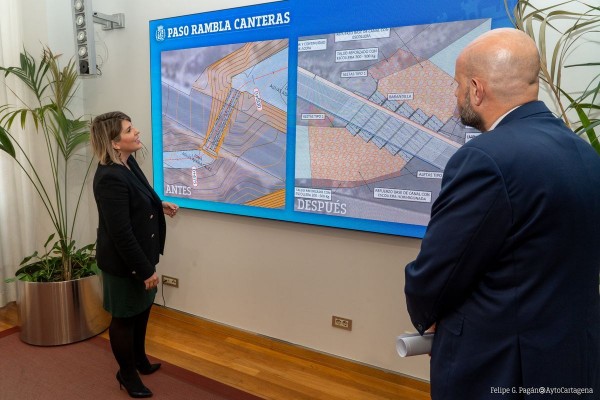 Este lunes se abre al tráfico el trazado alternativo sobre la rambla de Canteras en Cartagena