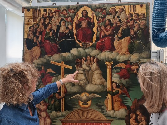 El IVCR+i inicia la restauración de la tabla Juicio final con la Misa de San Gregorio 