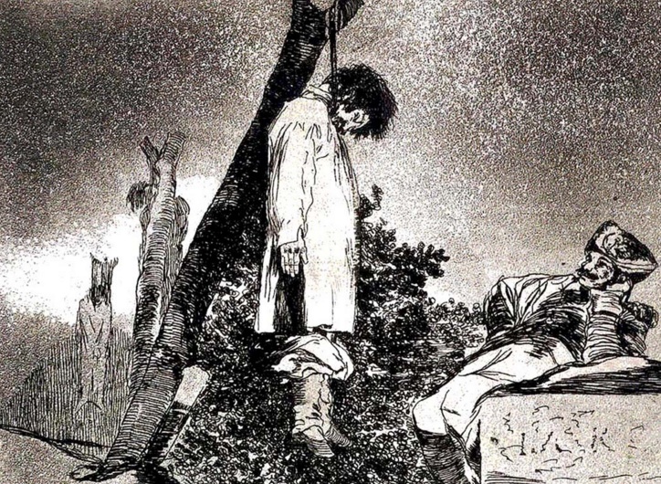 Grabado de Goya 'Tampoco', de la serie 'Los desastres de la guerra'. - 