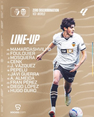 Novedades en el once del Valencia contra Osasuna
