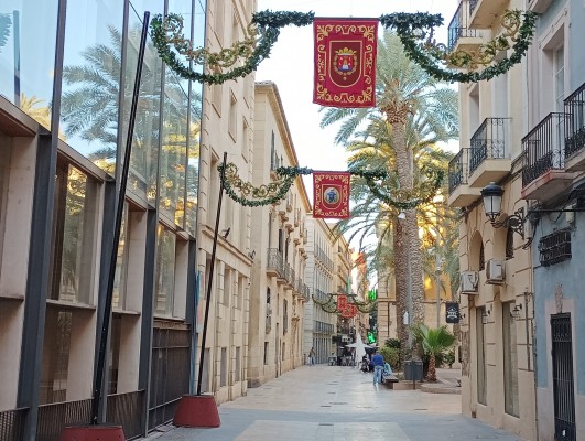 Alicante instala tapices florales para engalanar el paso de La Peregrina 